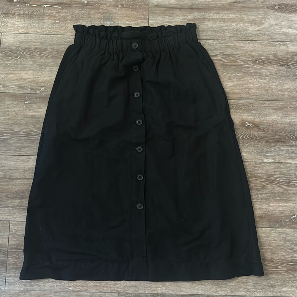 Madewell midi linen blend paperbag skirt